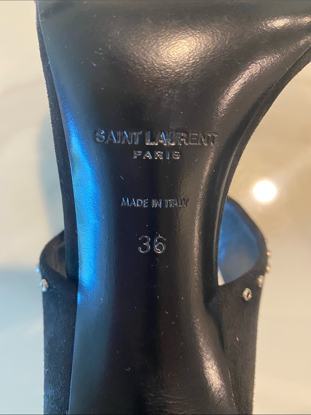 Saint Laurent Black Studded Heels - Picture 8 of 8